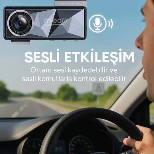 Mieco A11 Wifi/ 4K UHD/ 150 Ultra Geniş Açı/ GPS/ ADAS/ Ön+Arka Araç Kamerası (2025) + Hafıza Kartı Hediyeli - Resim 4