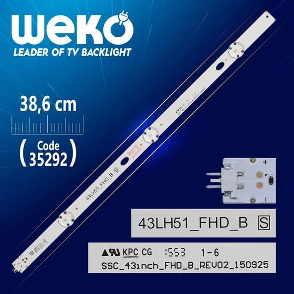 SSC_43INCH_FHD_B_REV02_150925 - 43LH51_FHD_B S - (38.6 Cm) 3 Ledli - (WK-410) Tv Led Bar ürün görseli