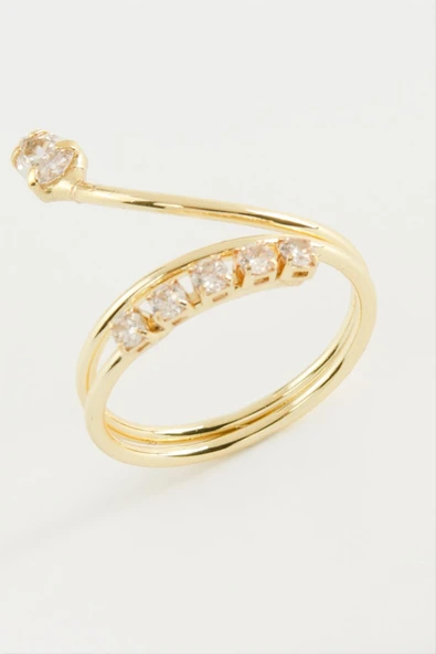 Yılan Zirkon Taşlı Yüzük - Resim 3