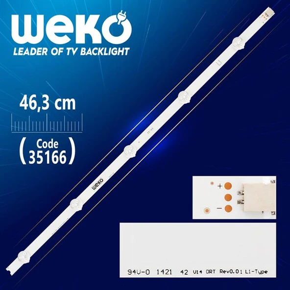 42'' V14 DRT REV0.0 1 L1-TYPE - 6916L-1455B - 5 Ledli 46.3 Cm - (WK-872) Tv Led Bar ürün görseli