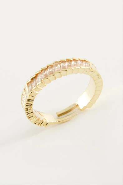 Baget Taşlı Metal Yüzük - Resim 3