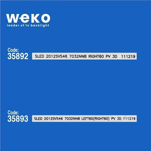 Wkset-5255 35892X1 35893X1 Sled 2012Svs46 7032Nnb 3D 2 Adet Led Bar (60Led) - Resim 2