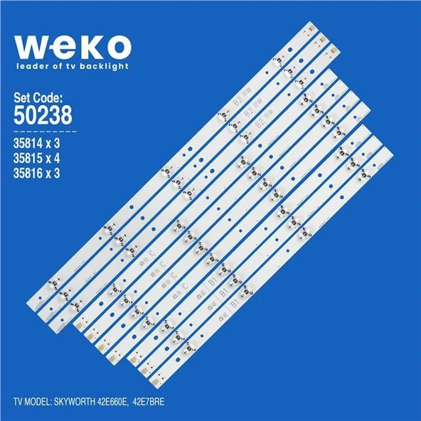 Wkset-5238 35814X3 35815X4 35816X3 Lg_42Inch_Ag15 10 Adet Led Bar ( Tvnizin içindeki led barla aynısı olduğunu görmeden almayınız. Led bar ürünlerinde paket açıldığında iade kabul edilmemektedir. ) ürün görseli 1