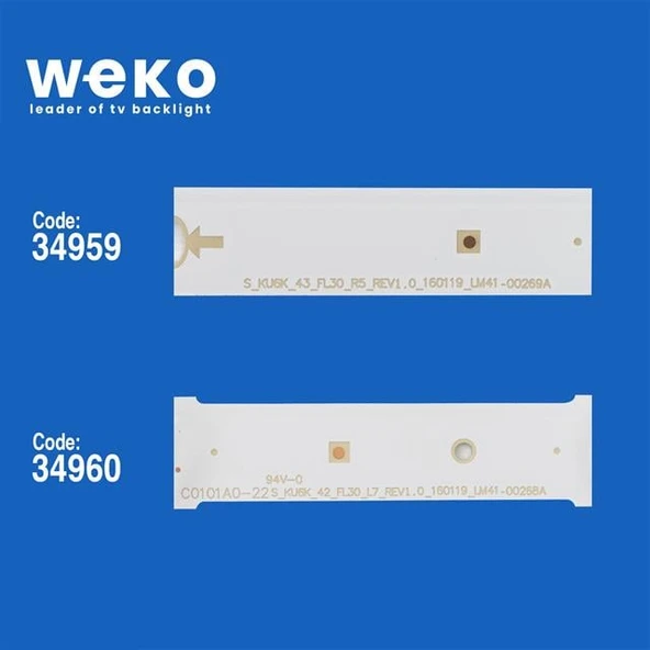 Wkset-5083 34959X4 34960X4 S_Ku6k_43_Fl30 8 Adet Led Bar ( Tvnizin içindeki led barla aynısı olduğunu görmeden almayınız. Led bar ürünlerinde paket açıldığında iade kabul edilmemektedir. ) - Resim 2