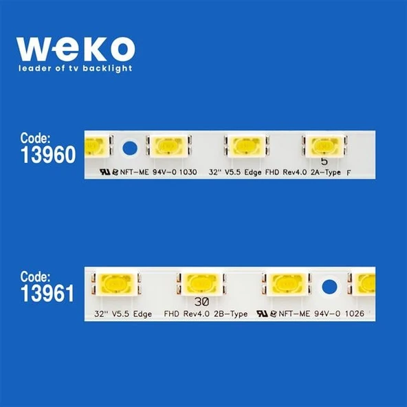 Wkset-5001 13960X1 13961X1 32 V5.5 Edge Fhd Rev4.0 2 Adet Led Bar (33Led) - Resim 2
