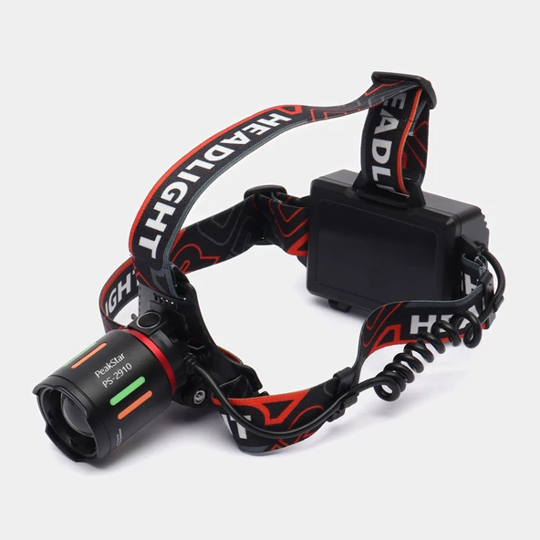 Şarjlı Profesyonel Zoomlu Kamp Avcı Balıkçı Kafa Lambası Feneri PS-2910 ürün görseli