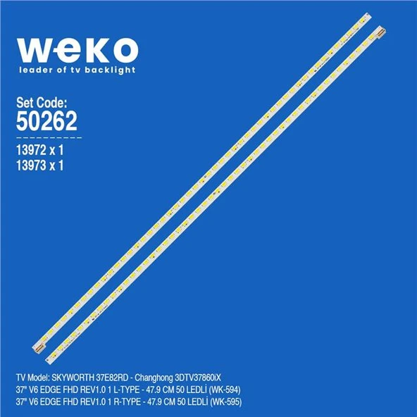 Wkset-5262 13972X1 13973X1 37 V6 Edge Fhd Rev1.0 2 Adet Led Bar (50Led) ürün görseli