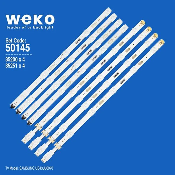 Wkset-5145 35200X4 35251X4 S_5Ju6000_43_Fl 8 Adet Led Bar ( Tvnizin içindeki led barla aynısı olduğunu görmeden almayınız. Led bar ürünlerinde paket açıldığında iade kabul edilmemektedir. ) ürün görseli