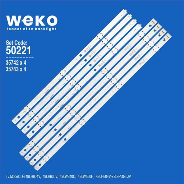 Wkset-5221 35742X4 35743X4 Lg Innotek Dırect 16Y 49Inch Fhd 8 Adet Led Bar ürün görseli 1