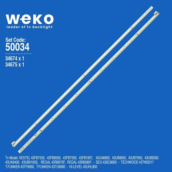 Wkset-5034 34674X1 34675X1 17Elb43ulr3 7020Pkg 2 Adet Led Bar (58Led) ürün görseli 1