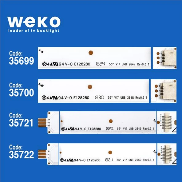 Wkset-5212 35699X4 35700X4 35721X4 35722X4 55 V17 Unb 16 Adet Led Bar - 2