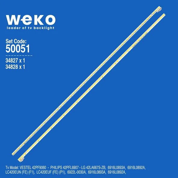 Wkset-5051 34827X1 34828X1 42 V13 Art Tv Rev 0.6 2 Adet Led Bar (57Led) ürün görseli 1