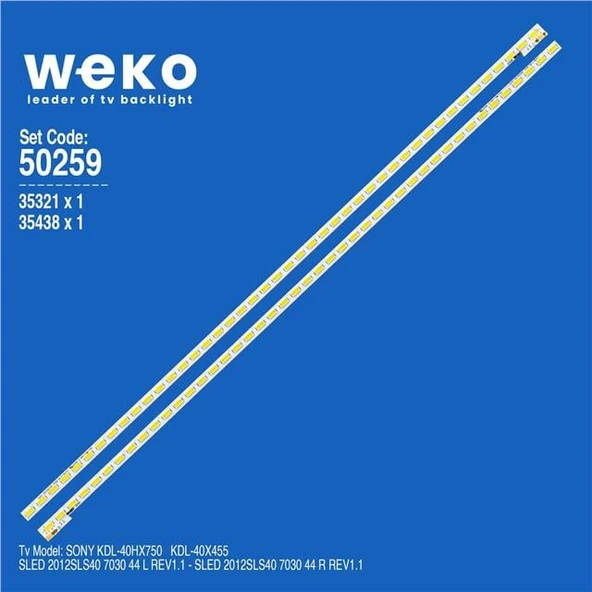 Wkset-5259 35321X1 35438X1 Sled 2012Sls40 7030 2 Adet Led Bar (44Led) ürün görseli 1