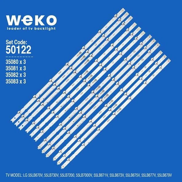 Wkset-5122 35080X3 35081X3 35082X3 35083X3 55 V14 Slim Drt 12 Adet Led Bar ürün görseli