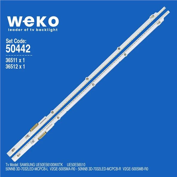 Wkset-5442 36511X1 36512X1 50Nnb 3D-7032Led-Mcpcb 2 Adet Led Bar (76Led) ürün görseli