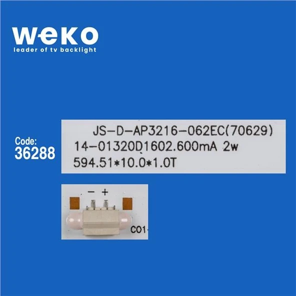 Wkset-5868 36288X2 Zn-32D06A-2 80330 V2.3-Ot 2X6 Dıod 3V 2 Adet Led Bar (3V6led59cm) - Resim 2