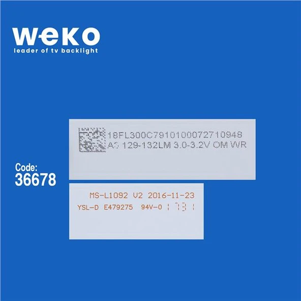Wkset-5759 36678X4 Ms-L1092 V2 4 Adet Led Bar ( Tvnizin içindeki led barla aynısı olduğunu görmeden almayınız. Led bar ürünlerinde paket açıldığında iade kabul edilmemektedir. ) - Resim 2