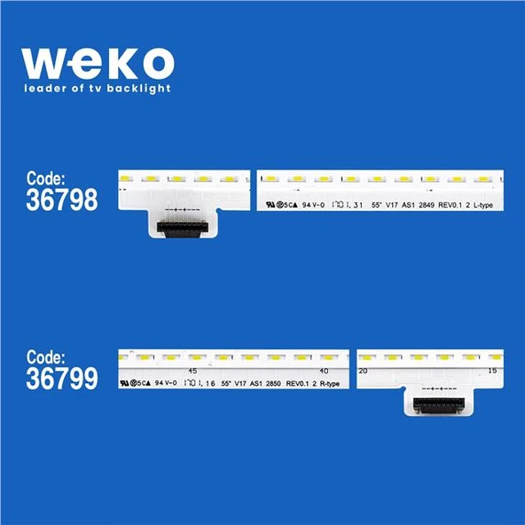 Wkset-5994 36798X1 36799X1 55 V17 As1 2849 Rev0.1 2 L/R Type 2 Adet Led Bar (102Led) - Resim 2