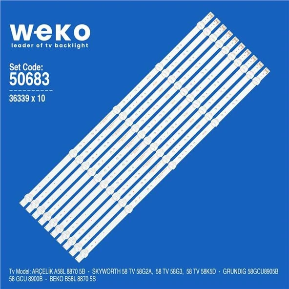 Wkset-5683 36339X10 Apt-Lb17038-58G3-1.2  Jl.D58051330-202As-M 10 Adet Led Bar ürün görseli 1