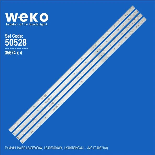 Wkset-5528 35674X4 Led40d11-Zc14-03(B) Pn:30340011206 4 Adet Led Bar ( Tvnizin içindeki led barla aynısı olduğunu görmeden almayınız. Led bar ürünlerinde paket açıldığında iade kabul edilmemektedir. ) ürün görseli 1
