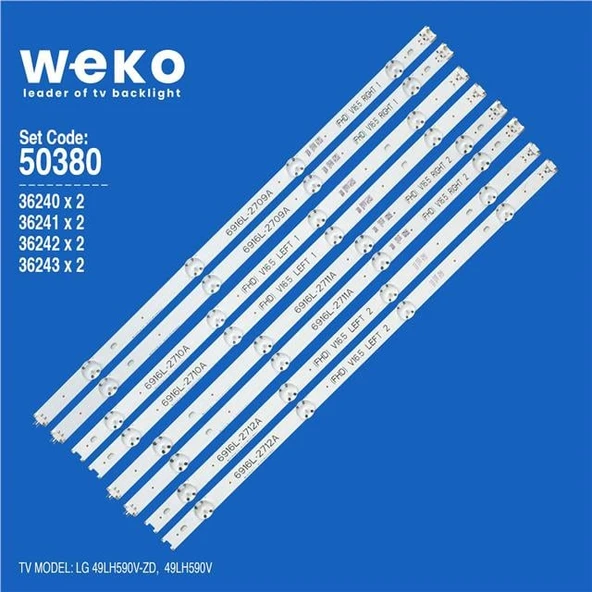 Wkset-5380 36240X2 36241X2 36242X2 36243X2 49 V16.5 Art 8 Adet Led Bar ürün görseli