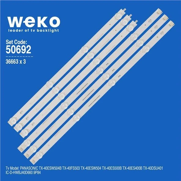 Wkset-5692 36663X3 Ic-D-Hwbj40d660 9P84 3 Adet Led Bar (Bölünmüş Ürün) 6 Parça ürün görseli 1