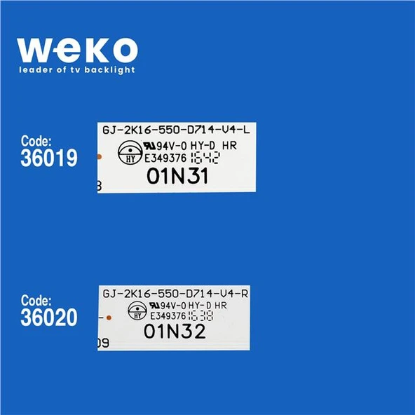 Wkset-5363 36019X7 36020X7 Gj-2K16-550-D714-V4 14 Adet Led Bar ( Tvnizin içindeki led barla aynısı olduğunu görmeden almayınız. Led bar ürünlerinde paket açıldığında iade kabul edilmemektedir. ) - Resim 2