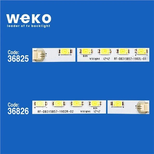 Wkset-6019 36825X1 36826X1 Rf-Db315b57-1902L/R 2 Adet Led Bar (38Led) - Resim 2