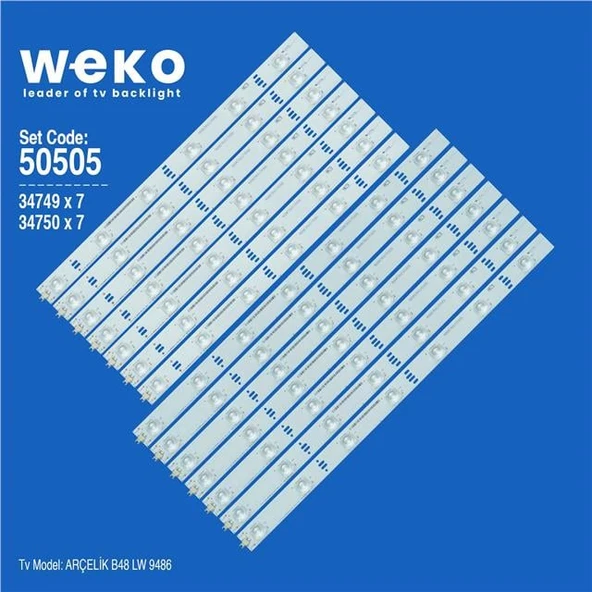 Wkset-5505 34749X7 34750X7 Arcelik_48_Zkn60600 Zkp6060 14 Adet Led Bar ürün görseli