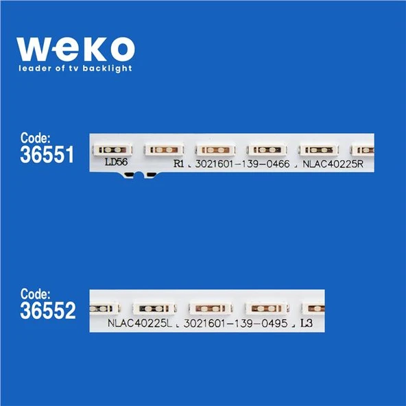 Wkset-5474 36551X1 36552X1 Nlac40225l/R 2 Adet Led Bar (64Led) (Mavi Işıklı) (64Led) - Resim 2