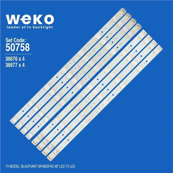 Wkset-5758 36676X4 36677X4 Mx48d14l-Zc14f-02 8 Adet Led Bar ( Tvnizin içindeki led barla aynısı olduğunu görmeden almayınız. Led bar ürünlerinde paket açıldığında iade kabul edilmemektedir. ) ürün görseli