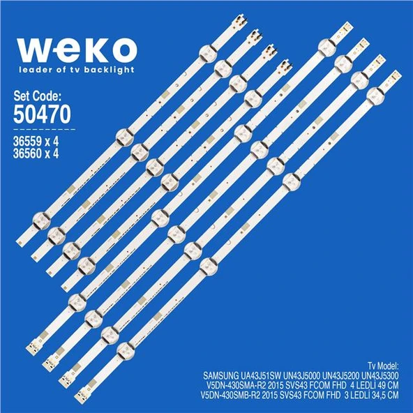 Wkset-5470 36559X4 36560X4 V5dn-430Sma-R2/V5dn-430Smb-R2 8 Adet Led Bar ürün görseli