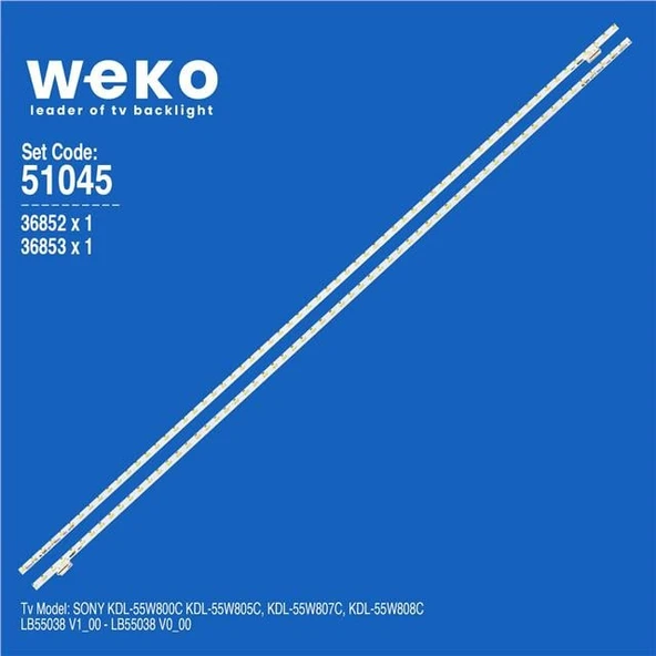Wkset-6045 36852X1 36853X1 Lb55038 V0_00 / Lb55038 V1_00 2 Adet Led Bar (63Led) ürün görseli 1