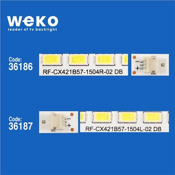 Wkset-5375 36186X1 36187X1 Rf-Cx421b57-1504 2 Adet Led Bar (60Led) ( Tvnizin içindeki led barla aynısı olduğunu görmeden almayınız. Led bar ürünlerinde paket açıldığında iade kabul edilmemektedir. ) - Resim 2