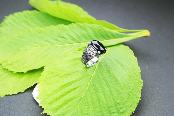 Sırlı Lale Kalem İşçilik Erkek Yüzük ürün görseli