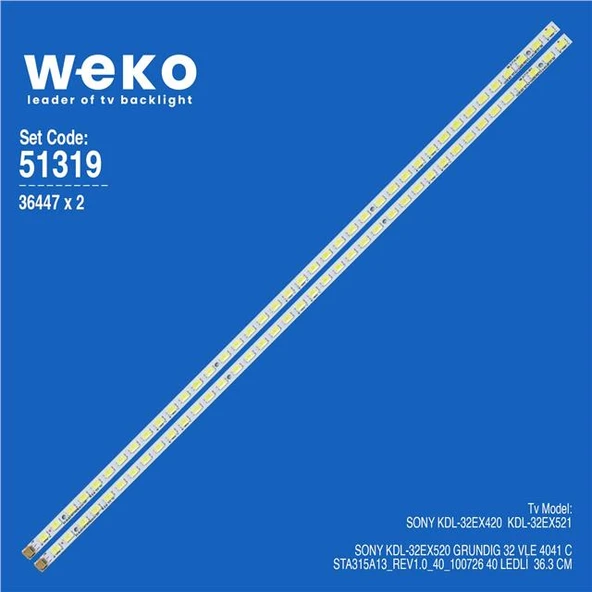 Wkset-6319 36447X2 Sta315a13_Rev1.0_40_100726  2 Adet Led Bar (40Led) ürün görseli