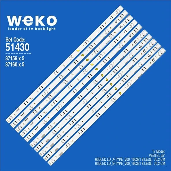 Wkset-6430 37159X5 37160X5 65Dled Ld_B-Type_V00_160321 10 Adet Led Bar ürün görseli 1