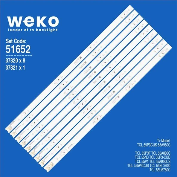 Wkset-6652 37320X8 37321X1 Gıc55lb87/88_3030F 2.1_V0.1_20170118 9 Adet Led Bar ürün görseli 1