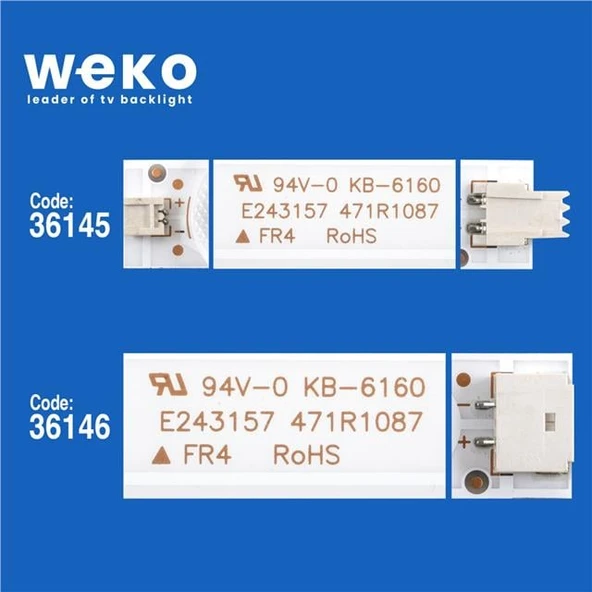 Wkset-6594 36145X5 36146X5 K500wd 4708-K500wd-A3213K01 Typ-A/B 10 Adet Led Bar - Resim 2