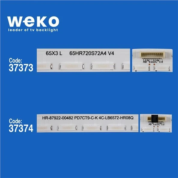 Wkset-6717 37373X1 37374X1 65Hr720s72a4 /B4 V4 2 Adet Led Bar (72Led) - Resim 2