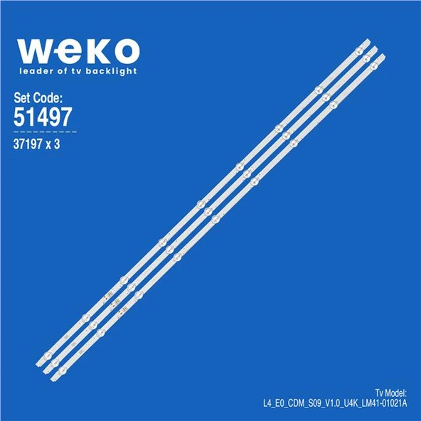 Wkset-6497 37197X3  Se50d09-Zc22ag--06 9S1P Wpm60600-Aa 3 Adet Led Bar ürün görseli 1