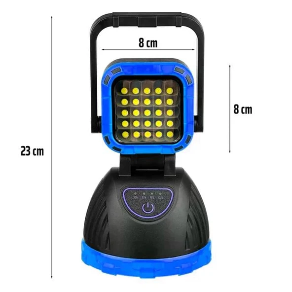 Powermaster PM-8033B 6 Modlu EL Feneri Ve Işıldak Acil Durum Lambası 25 Cob Ledli Solar Şarjlı - Resim 4