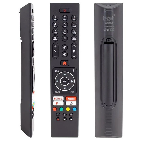 Hey Vestel Netflix Youtube Play Tuşlu Yazısız Lcd Led TV Kumanda ürün görseli 1