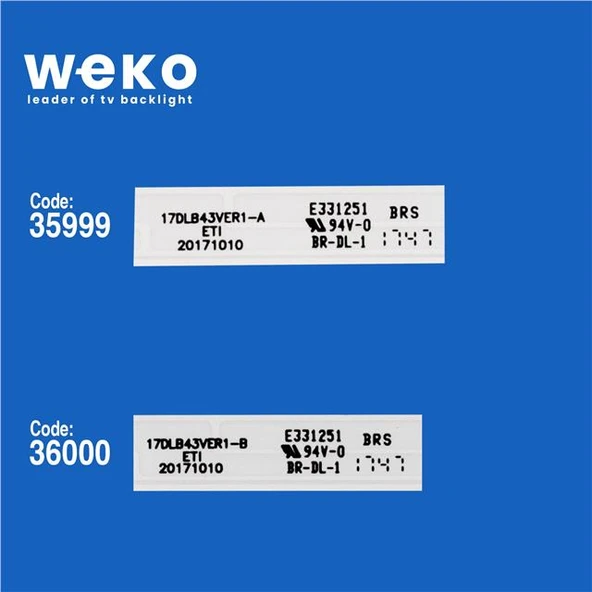 Wkset-5360 35999X2 36000X2 17Dlb43ver1 4 Adet Led Bar (7+7Lens) ( Tvnizin içindeki led barla aynısı olduğunu görmeden almayınız. Led bar ürünlerinde paket açıldığında iade kabul edilmemektedir. ) - Resim 2