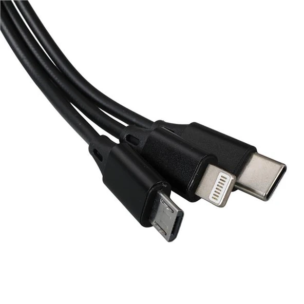 Powermaster PM-26346 3 IN 1 Siyah Şarj Kablosu - Resim 2