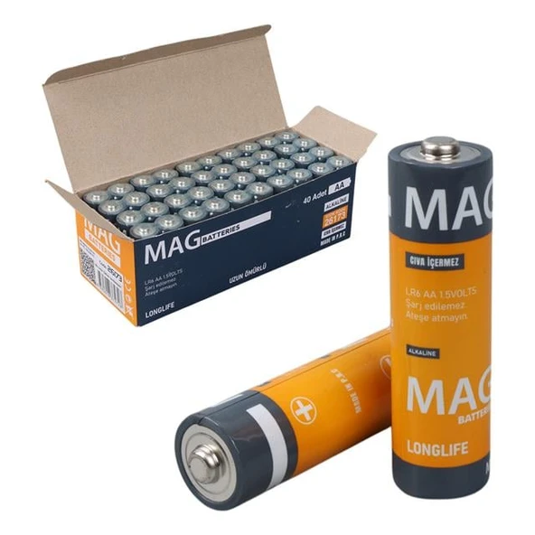 Mag Batteries MG-26173 Alkalin AA 40'Lı Paket Kalem Pil (AA,LR6, AM-3) ürün görseli