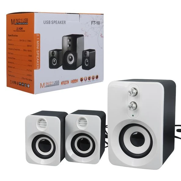 Magicvoice FT-10 2+1 3X3 Watt Aux Multimedia Seti USB Speaker - Hoparlör - 2