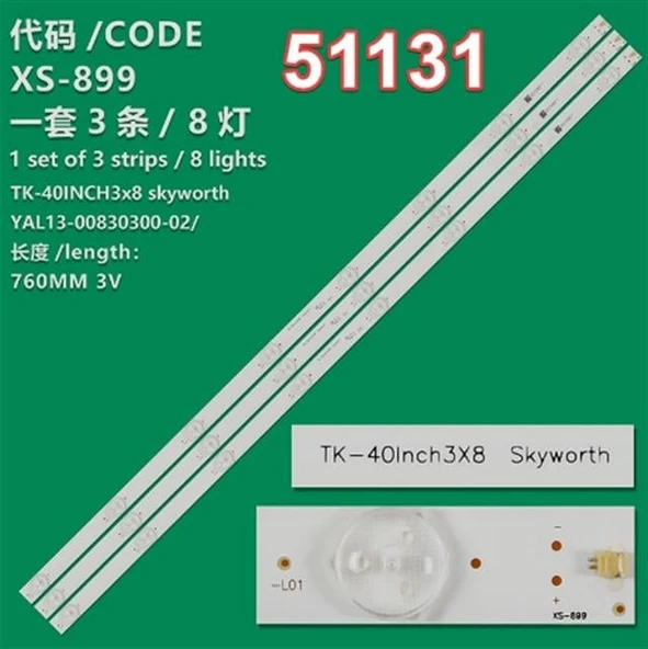 Wkset-6131 35111X3 Tk-40Inch3x8 Skyworth - Yal13-00830300-02  3 Adet Led Bar ürün görseli 1