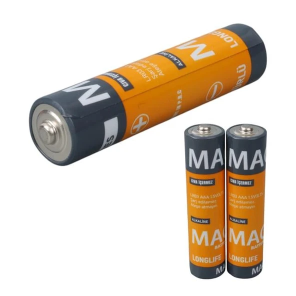 Mag Batteries MG-26174 Alkalin AAA 40'Lı İnce Kalem Pil Kumanda Pili (AAA, LR03, AM-4) - Resim 2