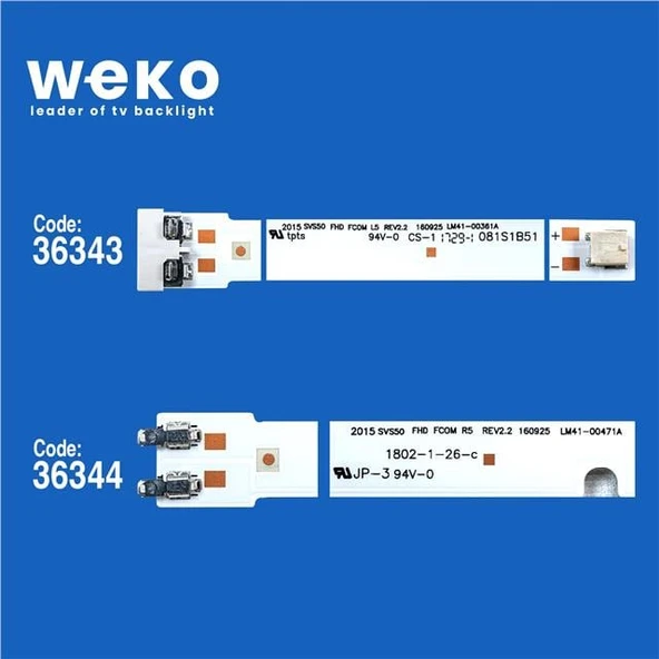 Wkset-5402 36343X4 36344X4 49¨-Fhd-R/L-180319-Jedı 2-6*2.5 8 Adet Led Bar - Resim 2